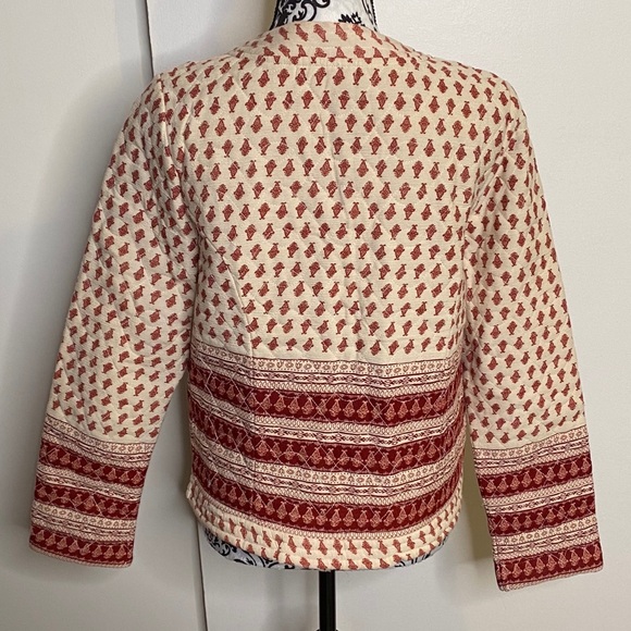 Glamorous Size Large Cream/Maroon Quilted Jacket - Picture 5 of 6